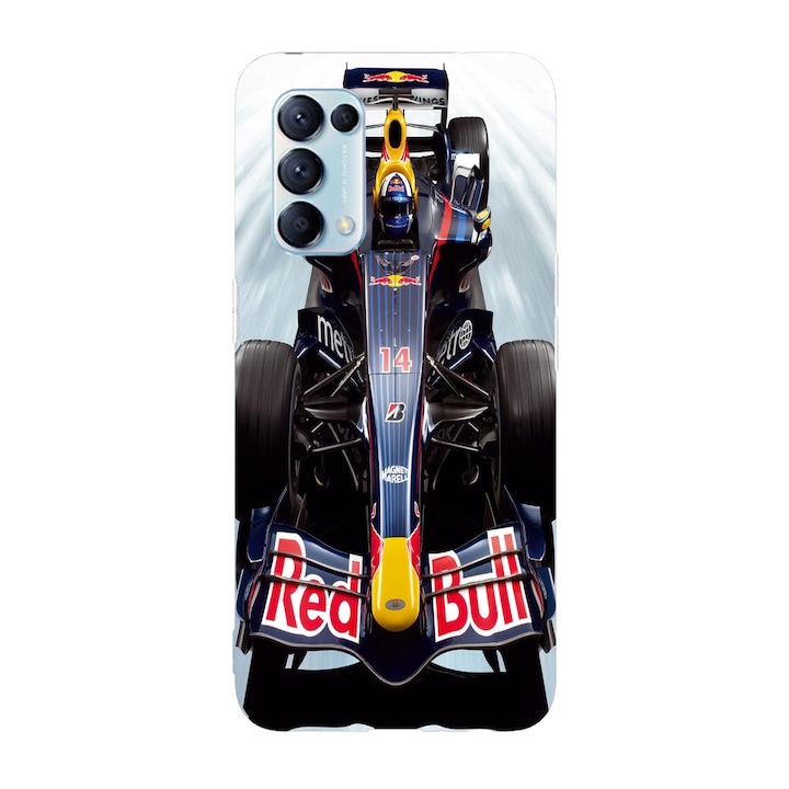 Калъф, съвместим с модел Oppo Reno 8 Lite, Viceversa, Fast track Formula 1 Red Bull Racing, силикон, TPU