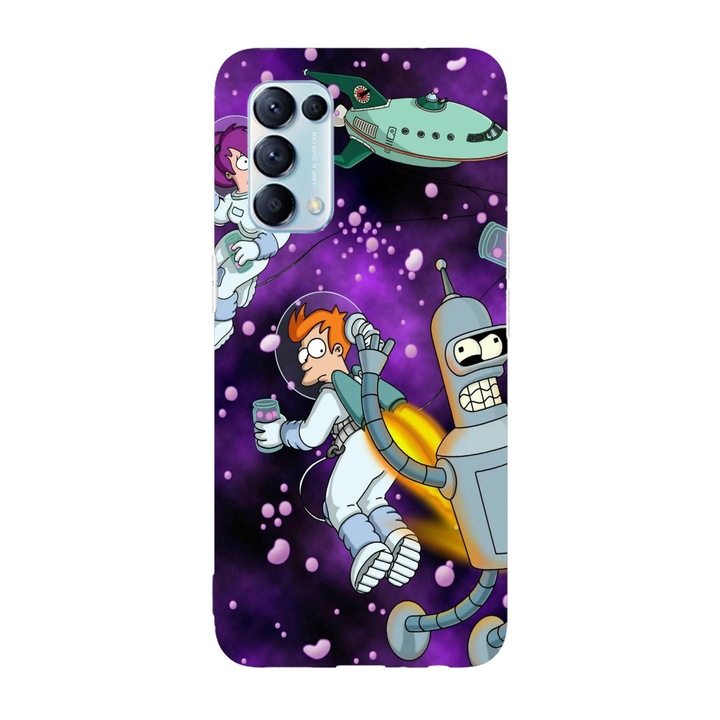 Капак, съвместим с Oppo Reno 8 5G, Viceversa, Futurama space scape model, силикон, TPU
