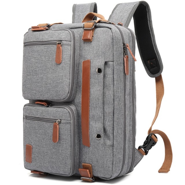 Мултифункционална чанта за лаптоп WEPZSXO, 17.3", Закачаща се за багаж, Сива
