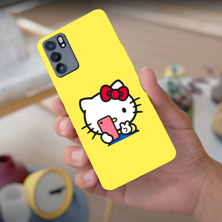 Husa compatibila cu Oppo A72, Viceversa, model Hello kitty selfie, Silicon, TPU