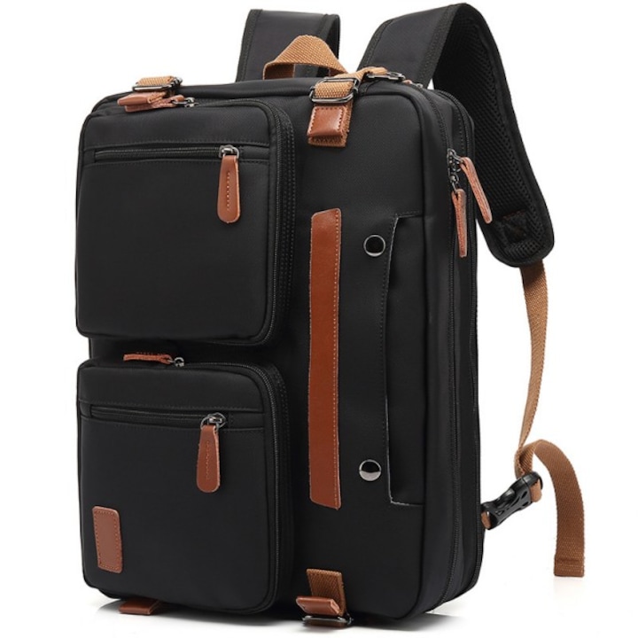 Мултифункционална чанта за лаптоп WEPZSXO, 17.3", Прикрепяща се към багаж, Черна