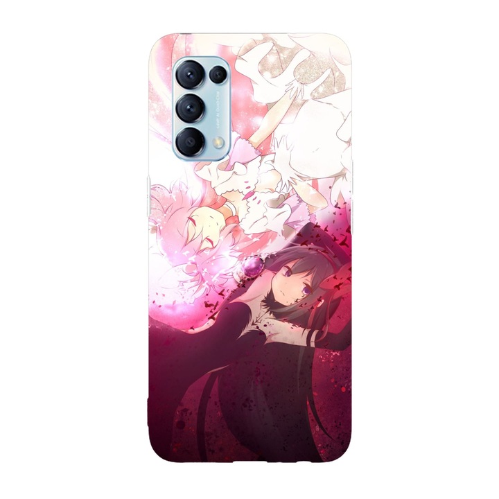 Калъф, съвместим с Oppo Reno 7 Lite, Viceversa, модел Madoka и Homura Madoka Magica, силикон, TPU