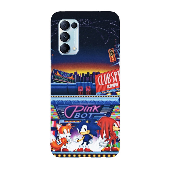 Капак, съвместим с модел Oppo Reno 6 5G, Viceversa, Sonic x Tails x Knuckles, Silicon, TPU