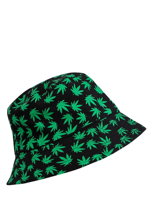 Palarie reversibila Agrafka, Bumbac, Negru/Verde