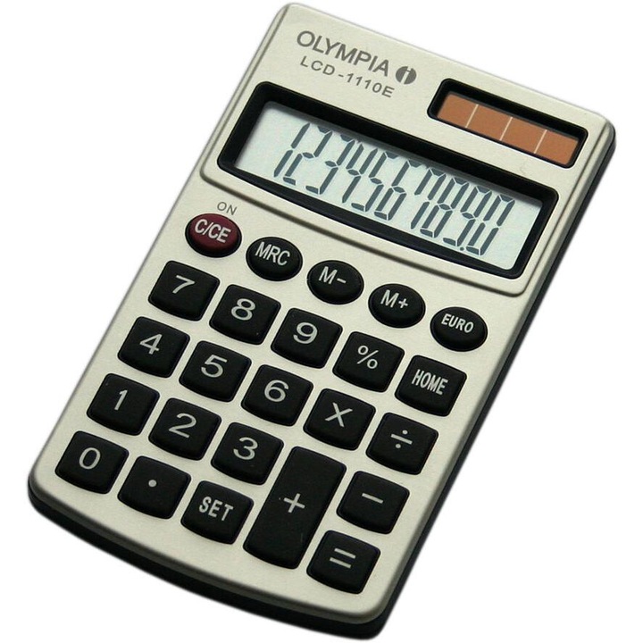 Calculator de buzunar Olympia, Display LCD, Argintiu