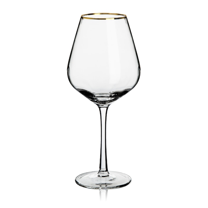 Чаша с дръжка, Homla, Glass, 500ml, прозрачно/златно