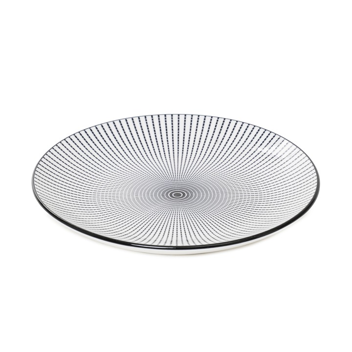 Десертна чиния Homla, Navia, 19 см, керамика, бяло/черно