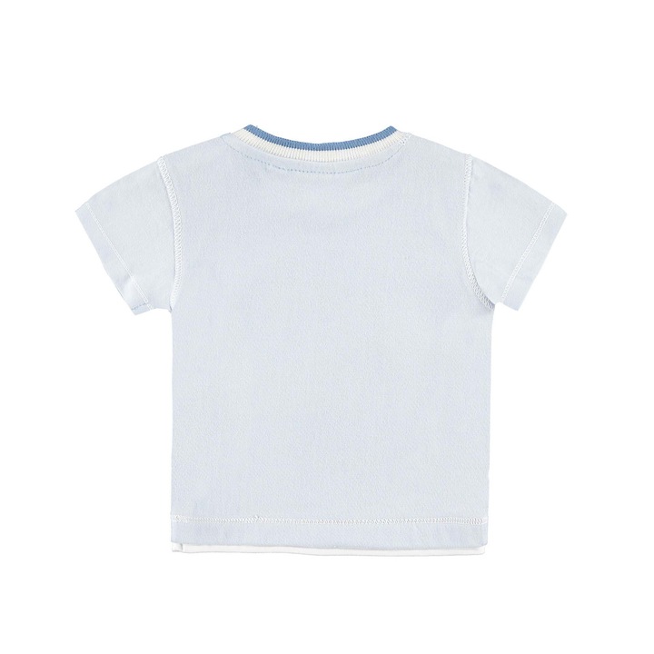 Тениска за момче, Kanz, памук/еластан, 6 месеца, синя, размер 68 см