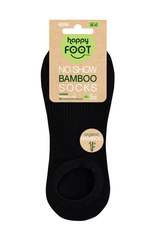 Papuci Agiva Happy Foottopia pentru damă, fără prezentare, bambus, Negru