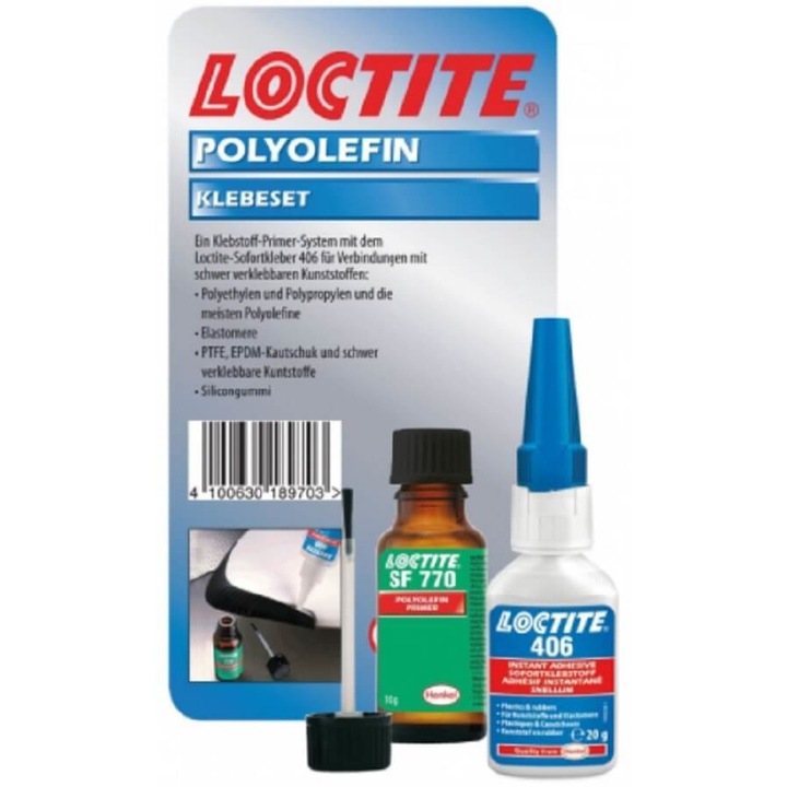 Set adeziv 406 si agent activare 770, Loctite, 30 g