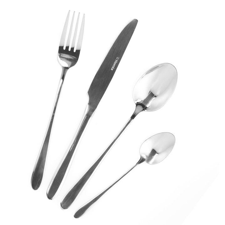 Homla, Комплект от 16 прибора Abele, Неръждаема стомана, Сребрист