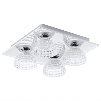 Plafoniera Frossini, EGLO, LED 4x6W, 1840 lm, otel, crom, sticla Plafoniera Frossini, EGLO, LED 4x6W, 1840 lm, otel, crom, sticla