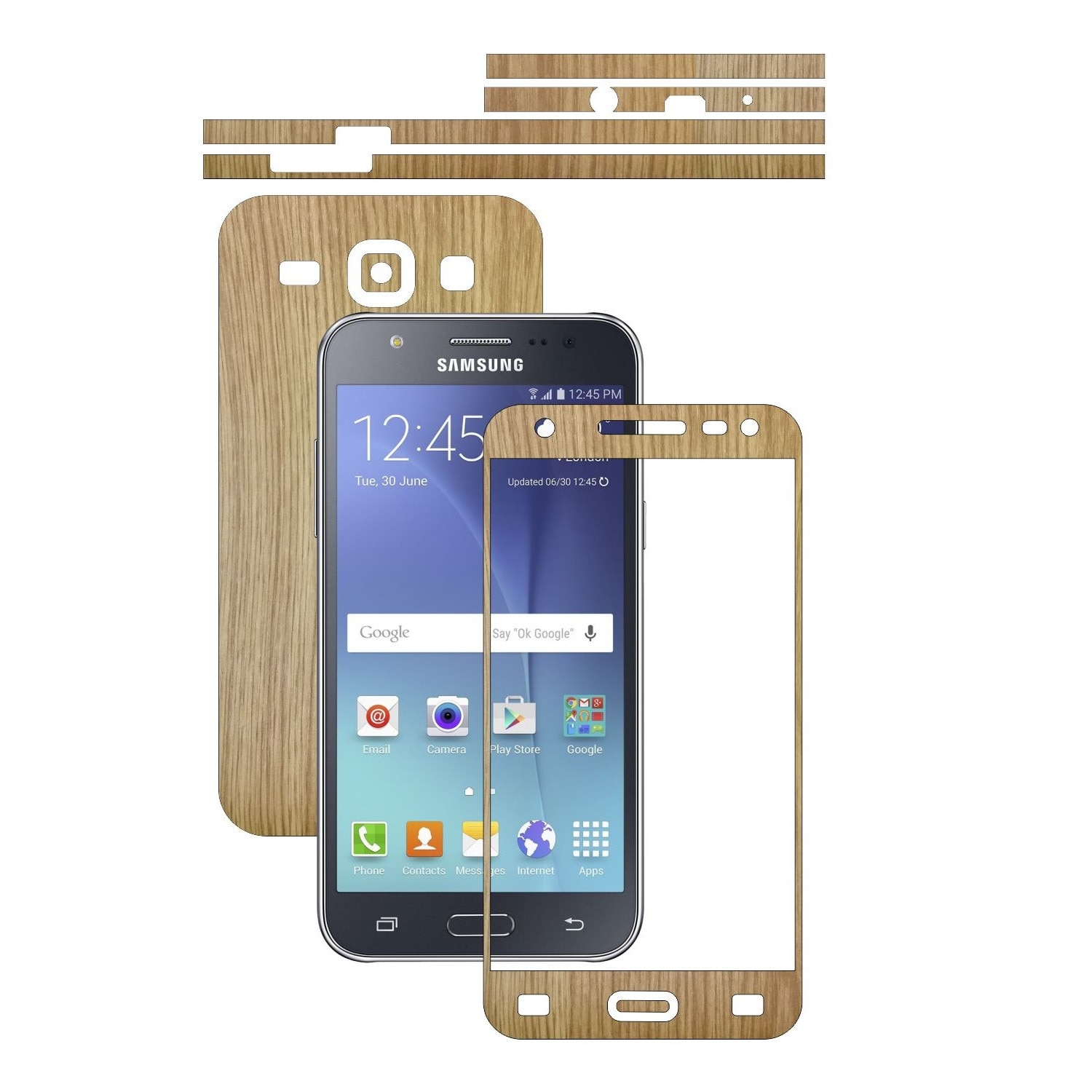 Folie de protectie Carbon Skinz, Husa de tip Skin Adeziv pentru Carcasa, Lemn Stejar dedicata Samsung Galaxy J5 2015