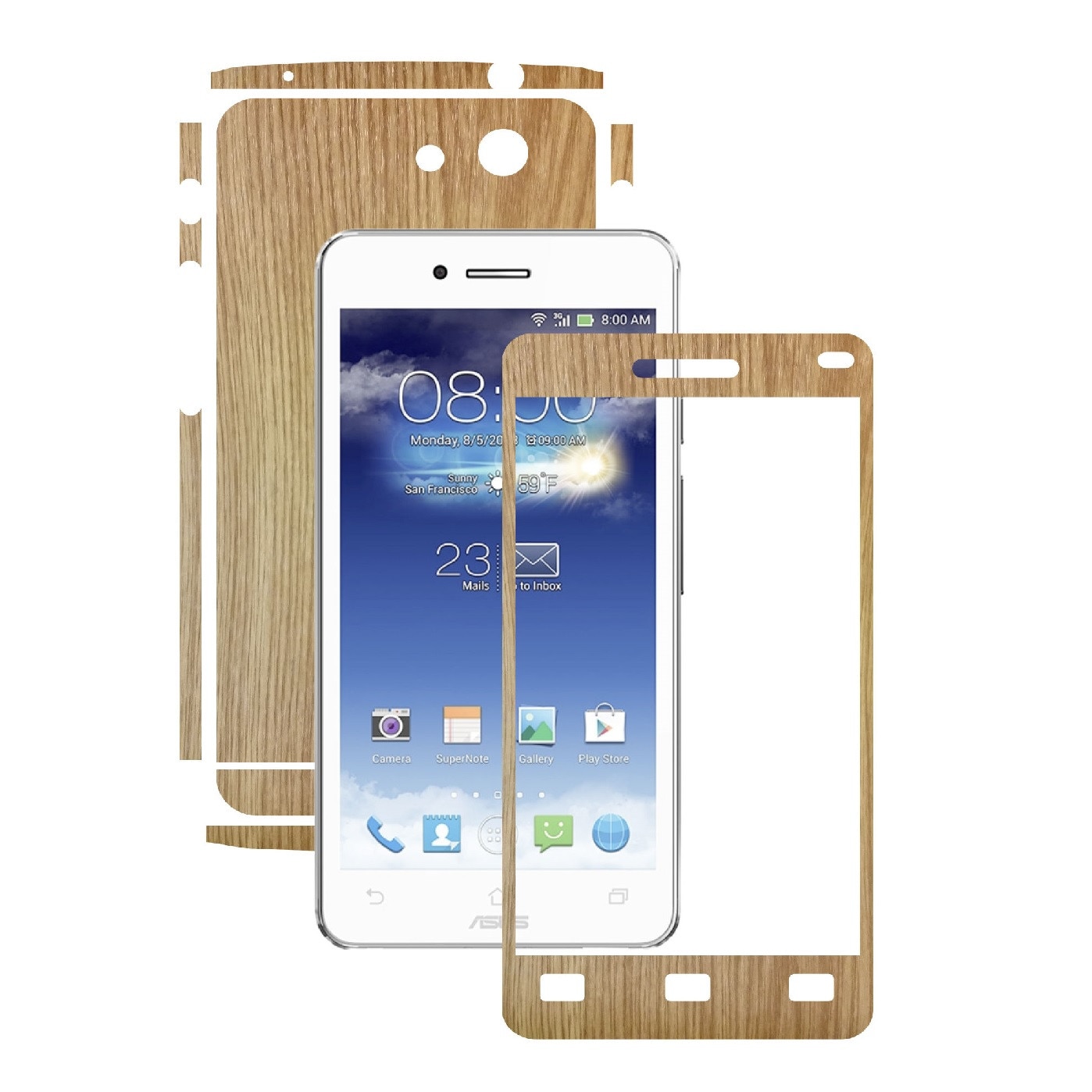 Folie de protectie Carbon Skinz, Husa de tip Skin Adeziv pentru Carcasa, Lemn Stejar dedicata Asus Padfone Infinity 2