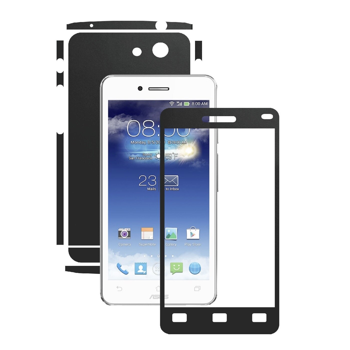 Folie de protectie Carbon Skinz, Husa de tip Skin Adeziv pentru Carcasa, Negru Mat dedicata Asus Padfone Infinity 2