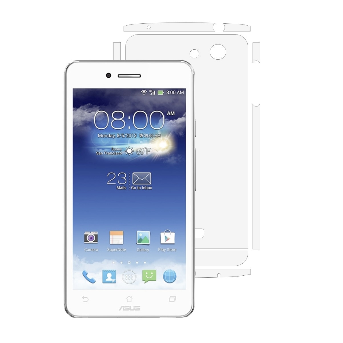 Folie Protectie Invisible Skinz Ultra-Clear HD, Husa Transparenta de tip Skin Adeziv pentru Carcasa si Laterale, dedicata Asus Padfone Infinity 2