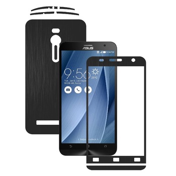Folie de protectie Carbon Skinz, Husa de tip Skin Adeziv pentru Carcasa, Brushed Negru dedicata Asus Zenfone 2 Folie de protectie Carbon Skinz, Husa de tip Skin Adeziv pentru Carcasa, Brushed Negru dedicata Asus Zenfone 2