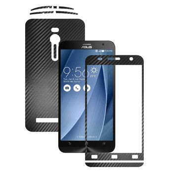 Folie de protectie Carbon Skinz, Husa de tip Skin Adeziv pentru Carcasa, Carbon Negru dedicata Asus Zenfone 2 Folie de protectie Carbon Skinz, Husa de tip Skin Adeziv pentru Carcasa, Carbon Negru dedicata Asus Zenfone 2