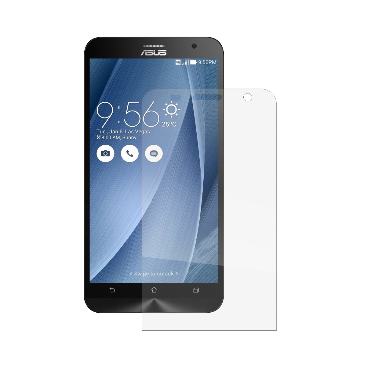 Set 2 Folii Protectie Ecran, Acoperire Totala, Adezive si Foarte Flexibile, Invisible Skinz Ultra-Clear HD pentru Asus Zenfone 2