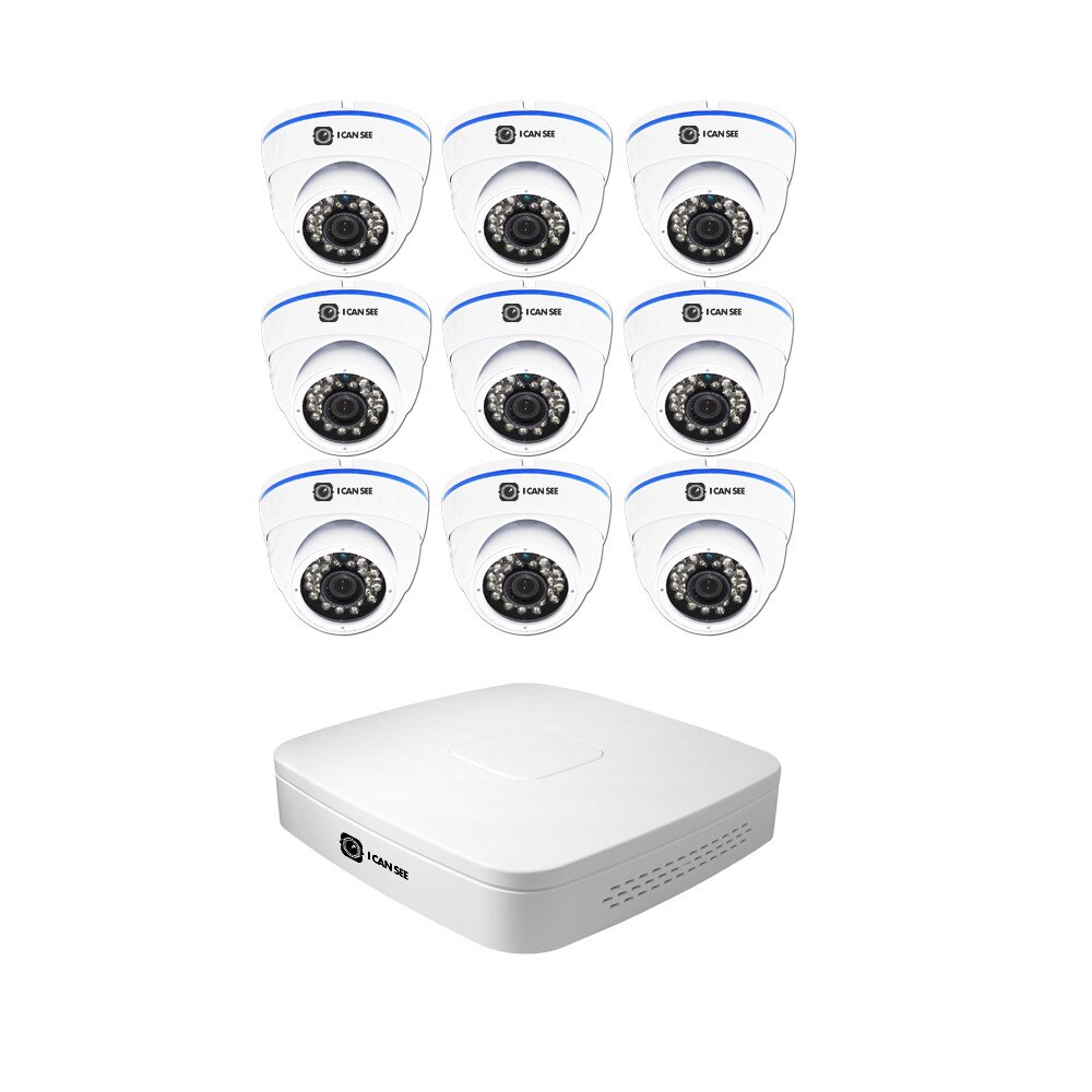 Kit supraveghere ICANSEE ICS-KGIP240-9A V2, cu 9 camere IP de interior/ exterior ICSA-IP2400S V2 + NVR gratuit 9 canale Full HD
