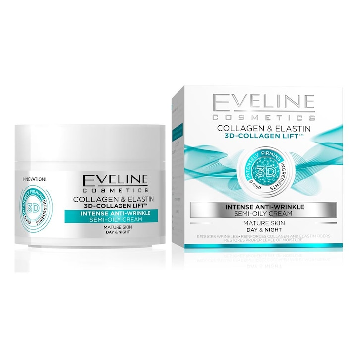 Crema de zi si noapte Eveline Anti-Rid 3D Collagen Intense 50ml