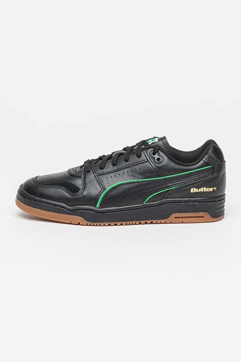 Puma, Pantofi sport unisex din piele cu detalii perforate Slipstream Lo Butter Goods, Negru