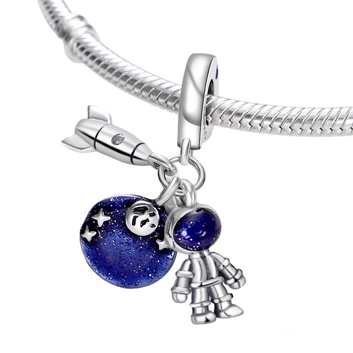 Талисман, Сребро 925, Съвместим с Pandora Cosmonaut