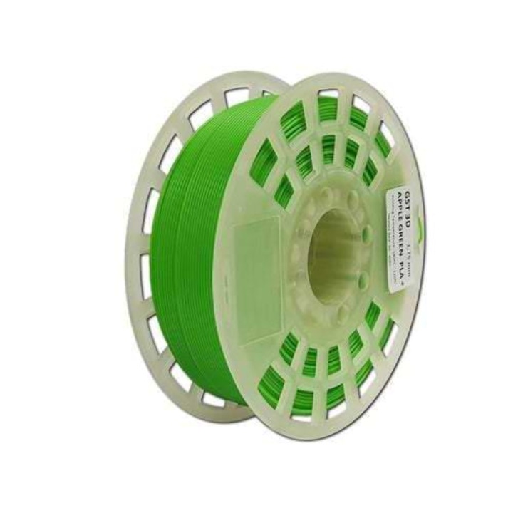 Filament GST3D pentru imprimanta 3D, PLA+, 1.75mm Diametru, 1KG/bobina, Topire 180-220°C, Apple Green, Verde Mar