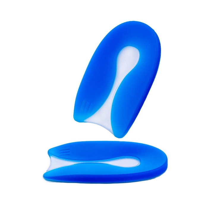 Blue HealthCallus szilikon saroktámasz készlet, talpi fasciitis okozta fájdalom enyhítésére, 11,5x7 cm, kék, Doty®️