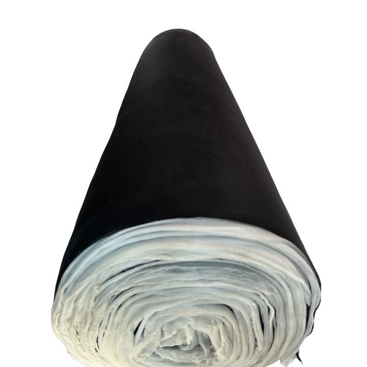 Material pentru reconditionare plafon auto, material textil cu spate buretat, culoare Neagra, dimensiune 2m lungime x 1,70m latime