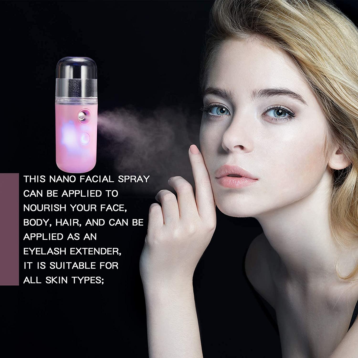 Комплект от 2 броя овлажнители за лице, JRing, Portable, 30 ml, USB