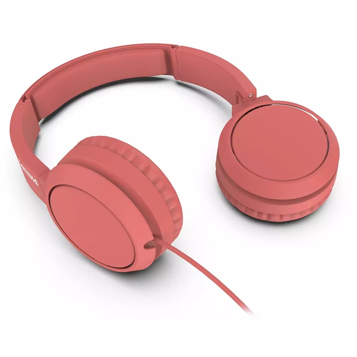 Philips Fülre helyezhető fejhallgató, 32 mm-es hangszórókkal, Zárt kialakítás, 1,2 m kábel, Beépített mikrofon, 20 - 20 000 Hz, 106 dB, Piros