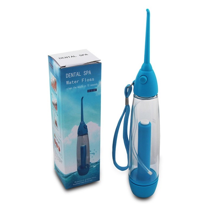 Орален иригатор CRM Dental Spa WaterFloss, Ръчен, Преносим, Син, 70 мл