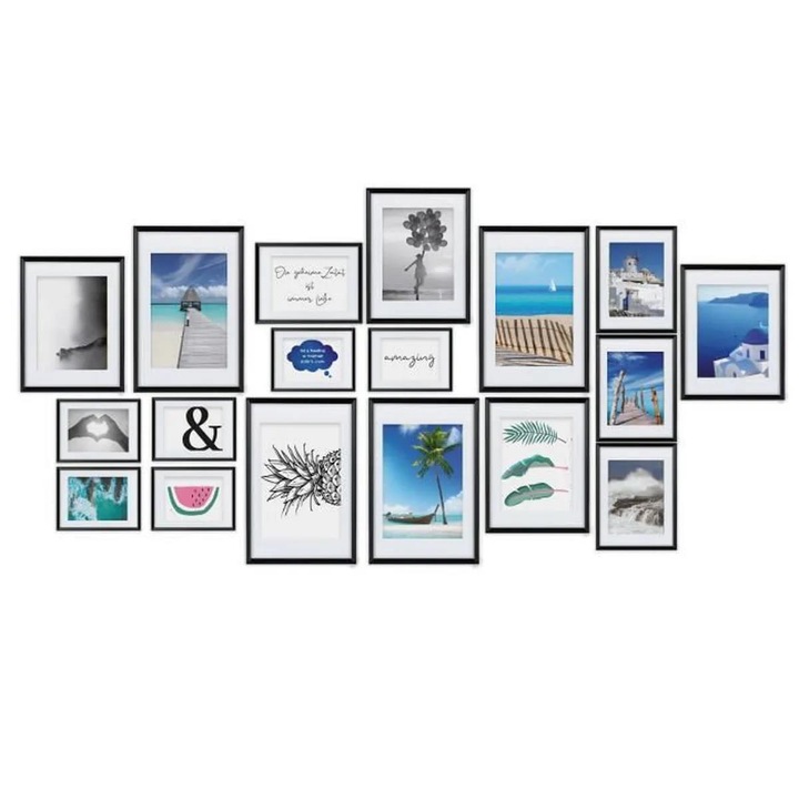 Set 18 rame foto, Bomoe, Negru