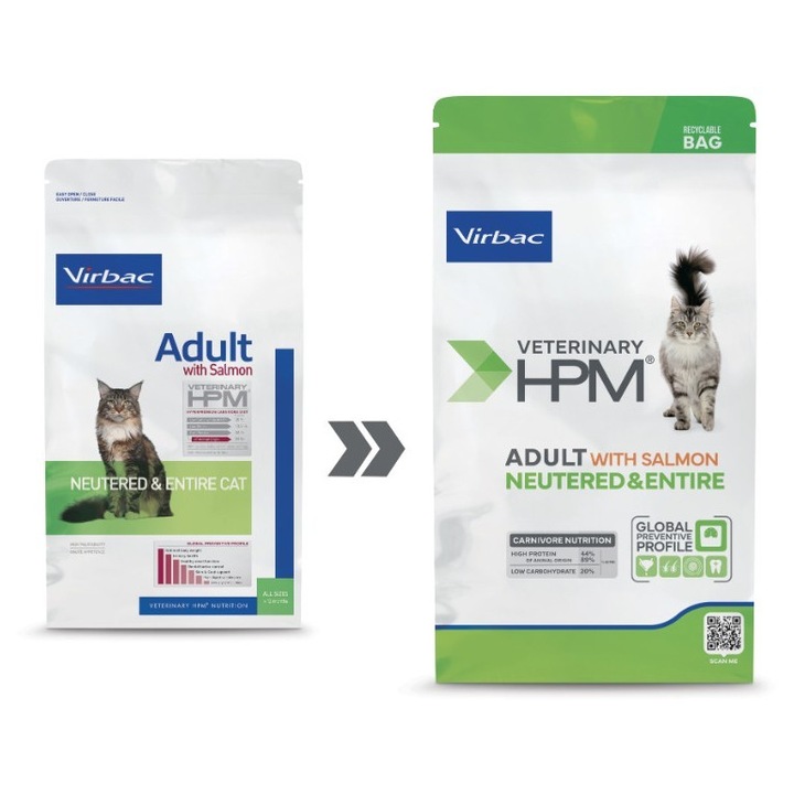 Hrana pentru pisici adulte, Virbac, Somon, 3 kg
