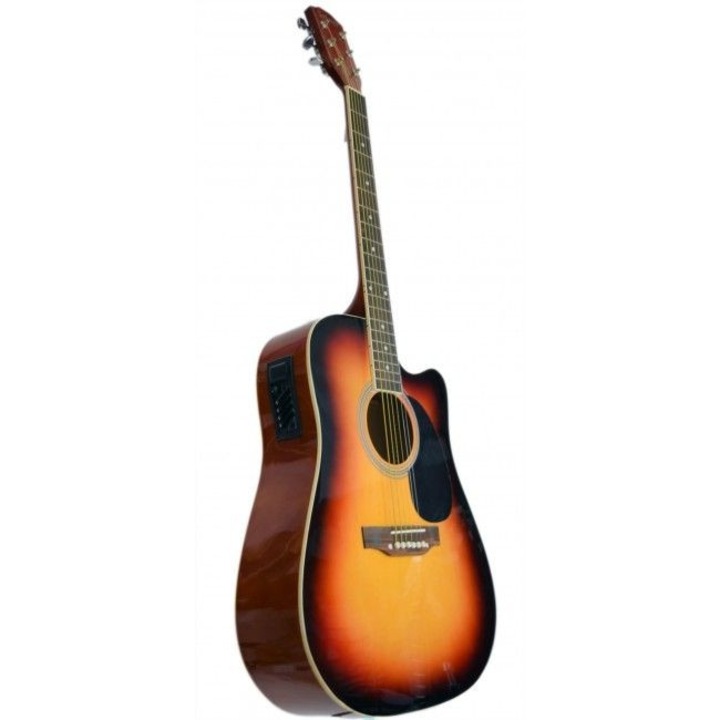 Електро-акустична китара Selner AFQ4EQ SB, 41", Жълто/черен цвят