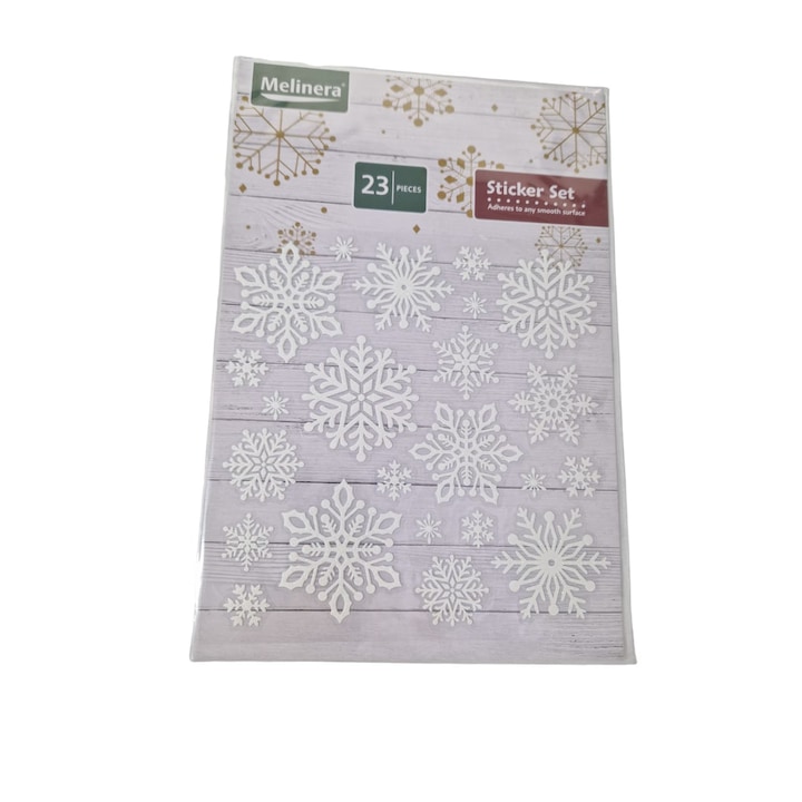 Set de stickere decorative cu Fulgi, 23 piese, Alb, MAX-BBL7574