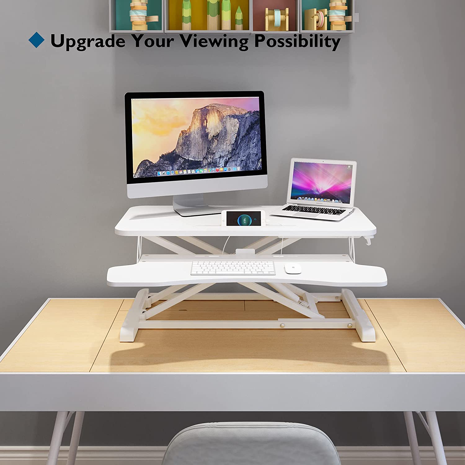 Stand de lucru pentru laptop si computer, Bontec, 80 x 40 x 50 cm