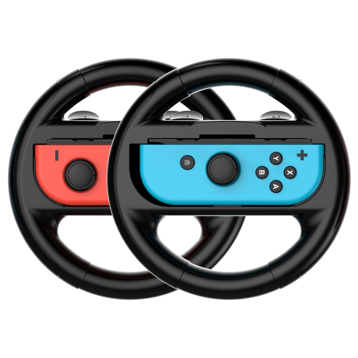 Accesorii pentru tabla de jocuri, Joy-Con Wheel Pair, NAXSIR, pentru Nintendo Switch, Set de 2, negru