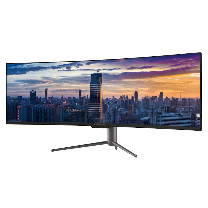 Монитор LC-Power LC-M49-DQHD-120-CQ LED, 124,5 cm (49"), 5120 x 1440 пиксела, UltraWide Quad HD QLED, Черен