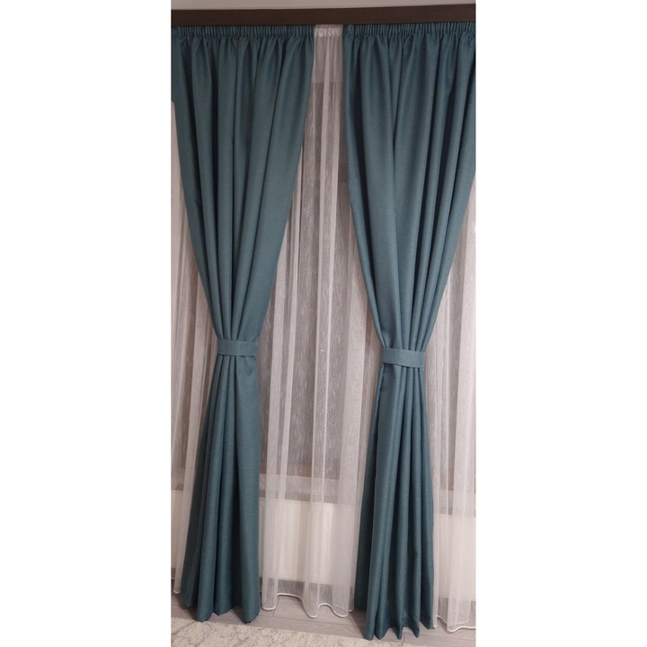 Draperie Rustic Turcoaz 2buc x 100 x 220