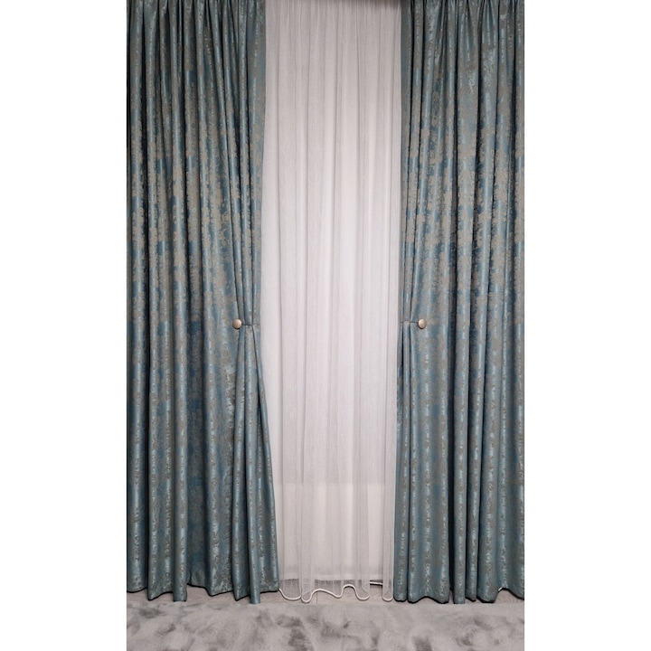 Draperie nisip turcoaz 2 buc x 100 x 240