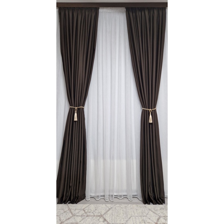 Sima barna drapéria 2 db x 150 x 250