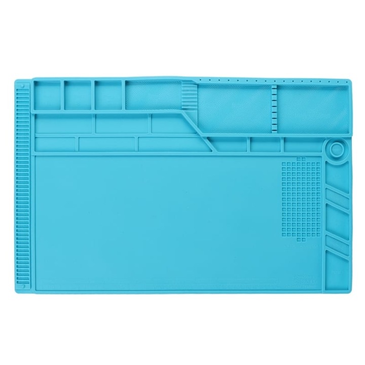 Covoras multifunctional din silicon pentru pistoale de lipit Velleman AS12, 550 x 350 mm, 500 °C