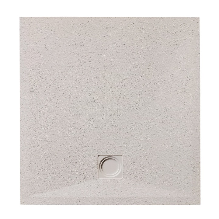 Cadita dus rectangulara, West Eliza, compozit, crem, design slim, 100 x 90 cm