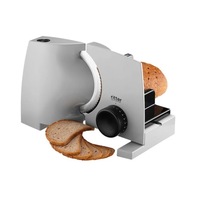 Feliator electric Ritter Germany, Sigma 1, grosime reglabila 0-20 mm, lama zimtata Ø 170 mm, pentru branzeturi, paine, mezeluri, feliere subtire, sistem de siguranta, motor eco, minimizare risipa de alimente, operare usoara, carcasa metal, argintiu