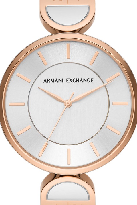 ARMANI EXCHANGE, Ceas de otel inoxidabil cu logo pe cadran, Argintiu ...