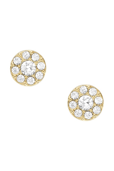 Fossil, Cercei din otel inoxidabil cu zirconia, Auriu, Argintiu