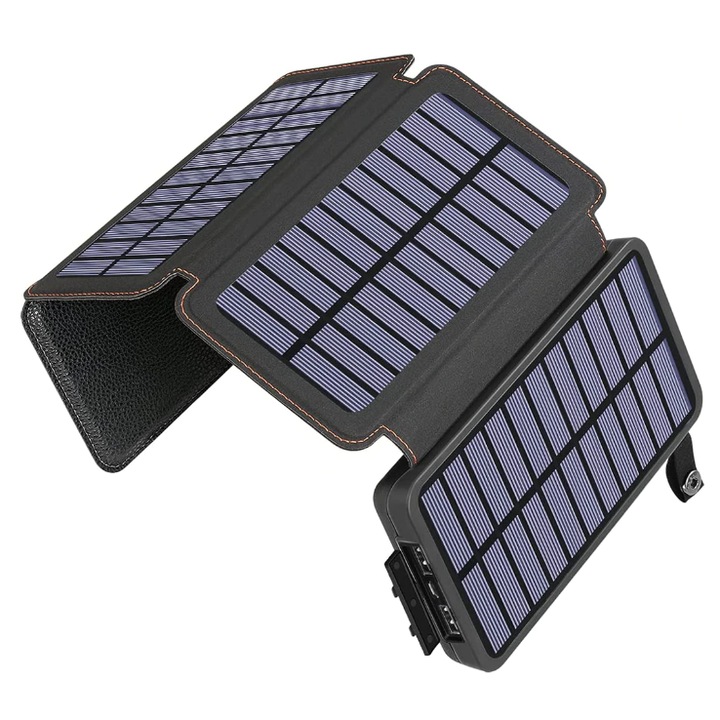 Baterie Externa Solara Power Bank 20.000 mAh 4 Panouri