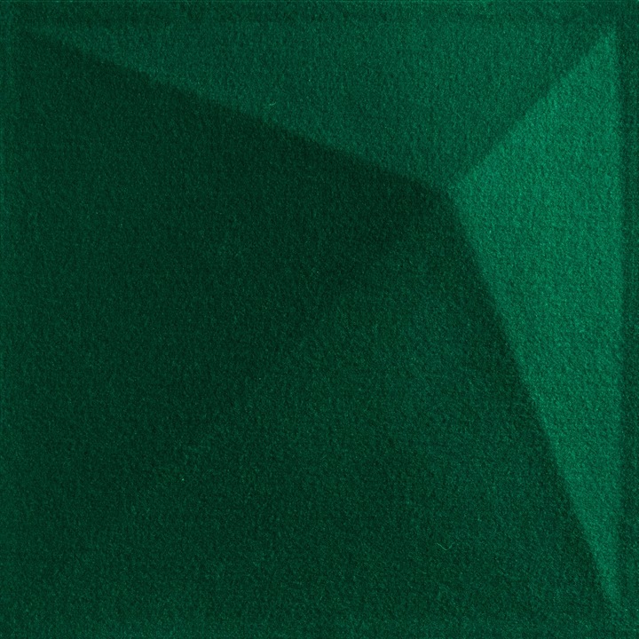 Set 4 panouri decorative 3D Felt din pasla, model Diamond, verde inchis, 40x40 cm